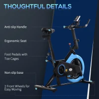 Soozier Stationary Exercise Bike, 13lbs Flywheel Belt Drive Training Bicycle, w/ Adjustable Resistance LCD Monitor(m-6)