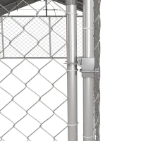 PawHut 19.7' x 7.5' x 4.9' Outdoor Dog Kennel Dog Run with Waterproof, UV Resistant Cover for Medium Large Sized Dogs, Silver(m-9)