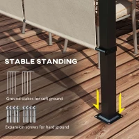 Outsunny 10' x 10' Metal Pergola, Outdoor Pergola with Retractable Canopy, for Garden, Patio, Backyard, Deck(m-7)
