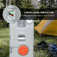 Outsunny 19.8 Gallon Portable RV Water Tank, Waste Water Storage Tank, with Rotating Drain Spout, Level Indicator and 3 Wheels(m-7)