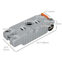 Outsunny 19.8 Gallon Portable RV Water Tank, Waste Water Storage Tank, with Rotating Drain Spout, Level Indicator and 3 Wheels(m-3)