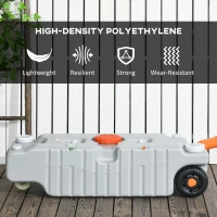 Outsunny 19.8 Gallon Portable RV Water Tank, Waste Water Storage Tank, with Rotating Drain Spout, Level Indicator and 3 Wheels(m-9)