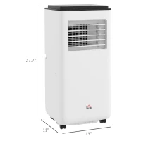 HOMCOM 8,000 BTU Moible Air Conditioner 345 Sq. Ft., Dehumidifier Fan Auto Sleep with 24H Timer On/Off, Window Kit, White(m-3)