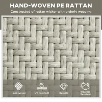 Outsunny Outdoor Rattan Wicker Patio Lounger Chair Sun Lounger w/ 5-Position Backrest and Wheels for Garden, Poolside, Grey(m-4)