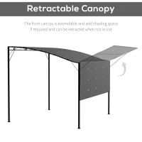 Outsunny 10' x 8' Outdoor Pergola and Patio Gazebo for Garden, Camper, Deck, Doors and Windows, Dark Gray(m-4)