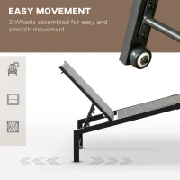 Outsunny Outdoor Rattan Wicker Patio Lounger Chair Sun Lounger w/ 5-Position Backrest and Wheels for Garden, Poolside, Brown(m-6)