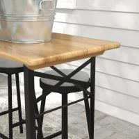 Outsunny Folding Picnic Table w/ Adjustable Heights, Camping Table, Natural(m-7)