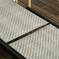 Outsunny Outdoor Rattan Wicker Patio Lounger Chair Sun Lounger w/ 5-Position Backrest and Wheels for Garden, Poolside, Grey(m-7)