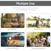 Outsunny 10' x 8' Outdoor Pergola and Patio Gazebo for Garden, Camper, Deck, Doors and Windows, Dark Gray(m-5)