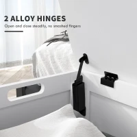 HOMCOM 39.4" Storage Trunk w/ 2 Safety Hinges, Wooden Storage Bench w/ Side Handles, Storage Chest for Playroom, White(m-5)