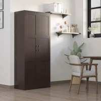 HOMCOM Storage Cabinet w/ Storage Shelves, Pantry Cabinet, Coffee(m-2)