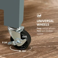 HOMCOM Rolling Kitchen Cart, Kitchen Island with Wood Top, Shelves & Drawers for Dining Area, Gray(m-7)