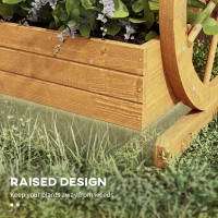 Outsunny Wooden Wagon Planter Box, 3-Tier Raised Garden Bed, for Vegetables Flowers Herbs, 24" x 24" x 22"(m-6)