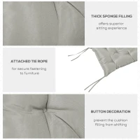 Outsunny 2-Seater Garden Bench Cushion Swing Chair Mat Replacement with Backrest, for Indoor and Outdoor, 39.4"x38.6", Grey(m-6)