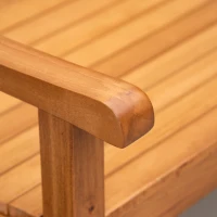 Outsunny 2-Seater Wooden Garden Bench for Yard, Lawn, Porch, Natural(m-10)