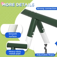 Outsunny Metal Swing Set for Backyard with 1 Saucer Swing, Basketball Hoop, 1 Seat, 1 Swing Glider, Climbing Net and Steps(m-7)