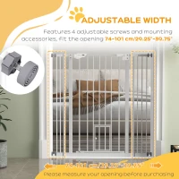 PawHut 41" Easy Open Indoor Dog Gates for Doorways, House, Stair - White(m-6)