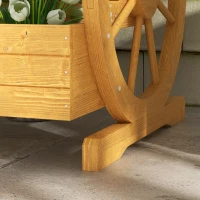 Outsunny Wooden Wagon Planter Box, 3-Tier Raised Garden Bed, for Vegetables Flowers Herbs, 24" x 24" x 22"(m-10)