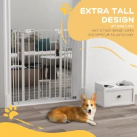 PawHut 41" Easy Open Indoor Dog Gates for Doorways, House, Stair - White(m-9)