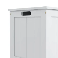 HOMCOM 29.9" Storage Trunk w/ 2 Safety Hinges, Wooden Storage Bench w/ Side Handles, Storage Chest for Playroom, White(m-8)