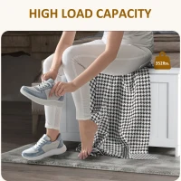 HOMCOM 29.9" Storage Trunk w/ 2 Safety Hinges, Wooden Storage Bench w/ Side Handles, Storage Chest for Playroom, White(m-7)