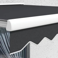 Outsunny 10' x 8' Motorized Awning, Electric Retractable Awning with Remote Controller, Aluminum Frame for Patio Door Window(m-10)