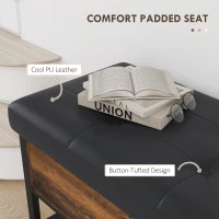 HOMCOM Shoe Storage with Seat, Upholstered Hallway Bench, Shoe Bench with Flip Top and Hidden Space for 4 Pairs of Shoes(m-6)