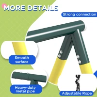 Outsunny Metal Swing Set for Backyard 5 in 1 Design Holds up to 440 lbs. for Ages 3-8, Yellow(m-7)