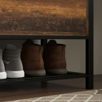 HOMCOM Shoe Storage with Seat, Upholstered Hallway Bench, Shoe Bench with Flip Top and Hidden Space for 4 Pairs of Shoes(m-9)