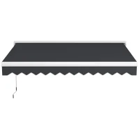 Outsunny 10' x 8' Motorized Awning, Electric Retractable Awning with Remote Controller, Aluminum Frame for Patio Door Window(m-2)