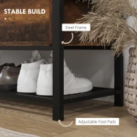 HOMCOM Shoe Storage with Seat, Upholstered Hallway Bench, Shoe Bench with Flip Top and Hidden Space for 4 Pairs of Shoes(m-7)