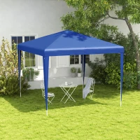 Outsunny 9' x 9' Portable Canopy Party Tent Gazebo Outdoor Sunshade for Weddings Parties with Dressed Legs, Blue(m-1)
