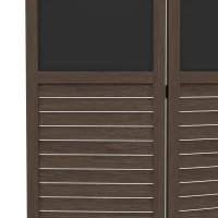 HOMCOM Wooden Room Divider with Blackboard, 4 Panel Folding Privacy Screen for Home Office, 5.5', Walnut Brown(m-9)