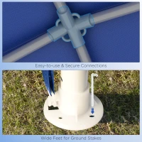 Outsunny 9' x 9' Portable Canopy Party Tent Gazebo Outdoor Sunshade for Weddings Parties with Dressed Legs, Blue(m-6)