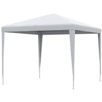 Outsunny 9' x 9' Portable Canopy Party Tent Gazebo Outdoor Sunshade for Weddings Parties with Dressed Legs, White(m-2)
