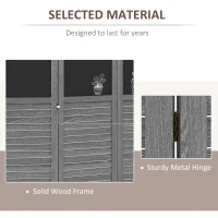 HOMCOM 4-Panel Room Divider with Blackboard, 5.5 Ft Freestanding Privacy Screen, Gray(m-4)