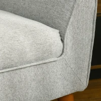 HOMCOM Traditional Accent Chair, Button Tufted Armchair with Wood Legs for Living Room, Bedroom, Light Gray(m-9)