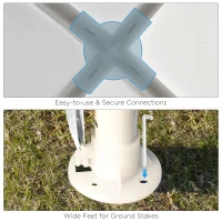 Outsunny 9' x 9' Portable Canopy Party Tent Gazebo Outdoor Sunshade for Weddings Parties with Dressed Legs, White(m-6)