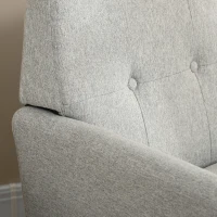 HOMCOM Traditional Accent Chair, Button Tufted Armchair with Wood Legs for Living Room, Bedroom, Light Gray(m-8)