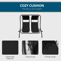 Outsunny 2-Seater Outdoor Porch Swing with Canopy, Patio Swing Chair for Garden, Poolside, Backyard, Black(m-6)