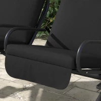 Outsunny 2-Seater Outdoor Porch Swing with Canopy, Patio Swing Chair for Garden, Poolside, Backyard, Black(m-8)