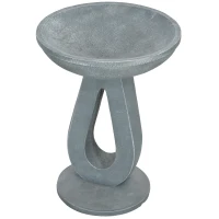 Outsunny Outdoor Resin Bird Bath, 20.1" Tall Birdbath with Stone Look, Standing Bird Feeder for Garden, Yard, Patio(m-2)