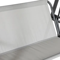 Outsunny 2-Seater Outdoor Porch Swing with Adjustable Canopy, Patio Swing Chair for Garden, Poolside, Backyard, Light Gray(m-8)