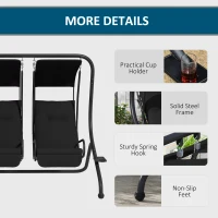 Outsunny 2-Seater Outdoor Porch Swing with Canopy, Patio Swing Chair for Garden, Poolside, Backyard, Black(m-5)