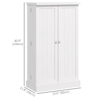 HOMCOM Freestanding Kitchen Pantry Storage Cabinet Kitchen Cabinet with 5-Tier Shelf 12 Spice Racks Adjustable Shelves White(m-3)