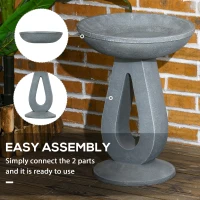 Outsunny Outdoor Resin Bird Bath, 20.1" Tall Birdbath with Stone Look, Standing Bird Feeder for Garden, Yard, Patio(m-7)