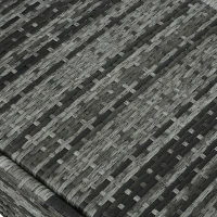 Outsunny Wicker Chaise Lounger 2 PC with Cushion Pillow Headrest Armrests and Wheels for Garden and Pool Gray(m-8)