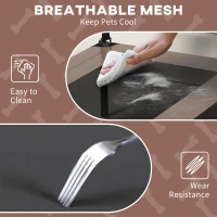 PawHut Raised Dog Bed Cooling Dog Cot w/ Canopy Washable Breathable Mesh, for Medium and Large Dogs, Coffee(m-6)