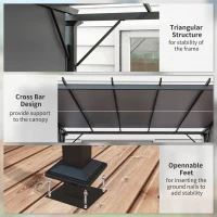 Outsunny 12' x 10' Retractable Pergola with Sun Shade Canopy, for Backyard, Garden, Patio, Deck, Gray(m-6)