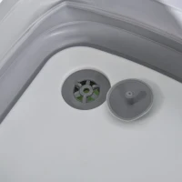 Outsunny Folding Camping Kitchen, Portable Aluminum Cook Station with Carrying Bag, 3 Side Tables, 2 Shelves for BBQ, Black(m-9)